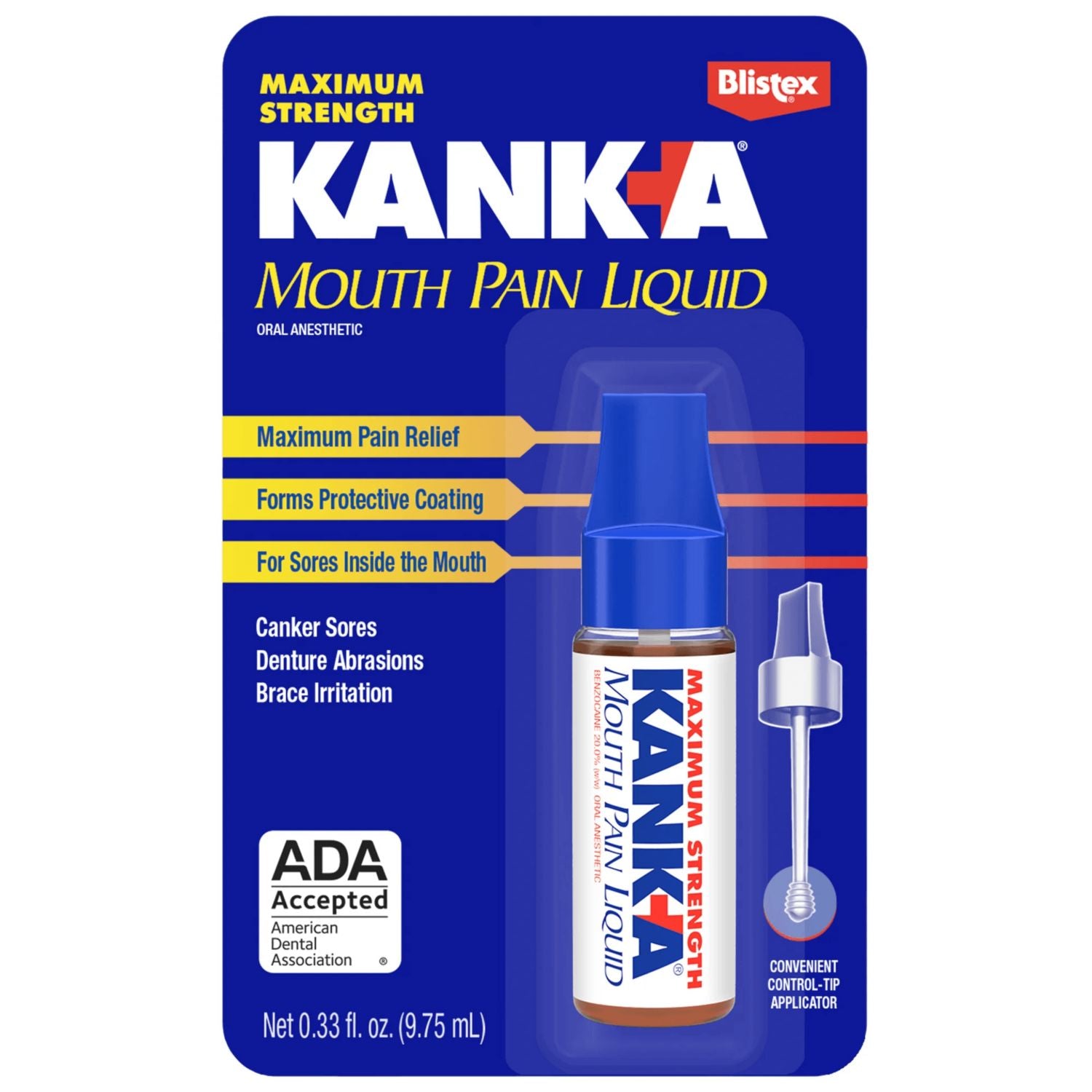 Kank-A Mouth Pain Liquid 0.33oz Maximum Strength