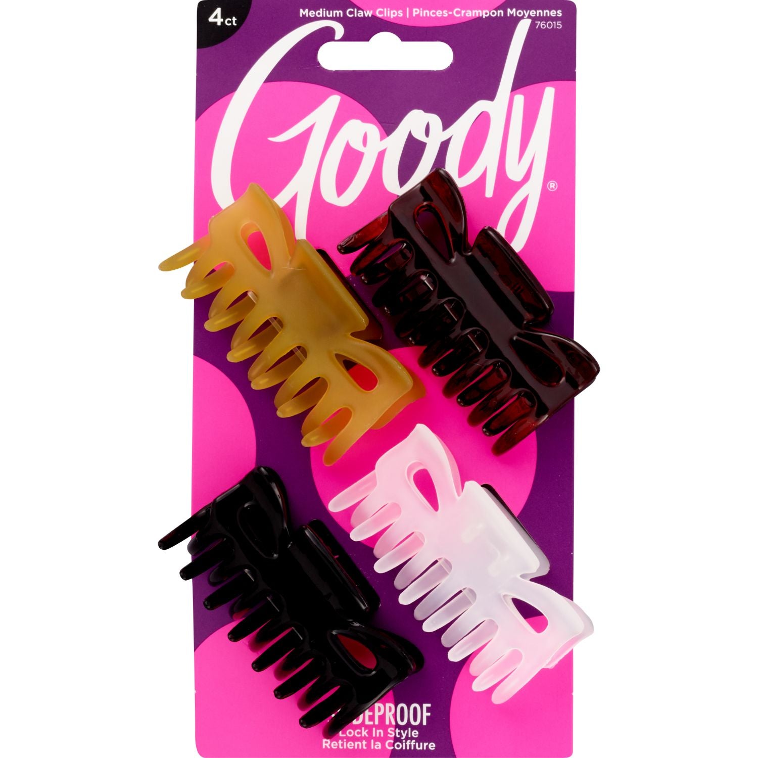 Goody Classics Medium Claw Clip, 4 CT