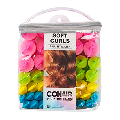 CONAIR Body & Bounce Medium Foam Hair Rollers, 12 count