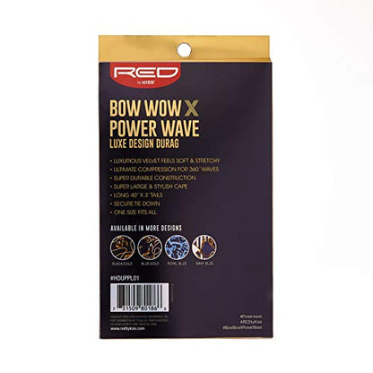 Kiss Red Durag Bow Wow Power Wave Xtrm Shine Silky Blk(6in)