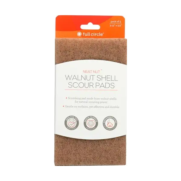 FULL CIRCLE SCOUR PADS,NEAT NUT,WALNT