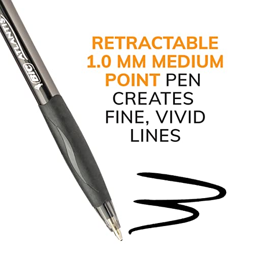 BiC Glide Retractable Ballpoint Pen - Black, 3 pack