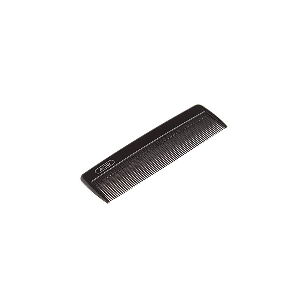 ACE 5" Fine Tooth Bobby & Pocket Purse Comb - Black