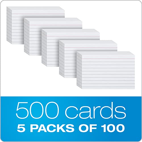Oxford® Blank Index Cards, 3" x 5", White, 100 Per Pack