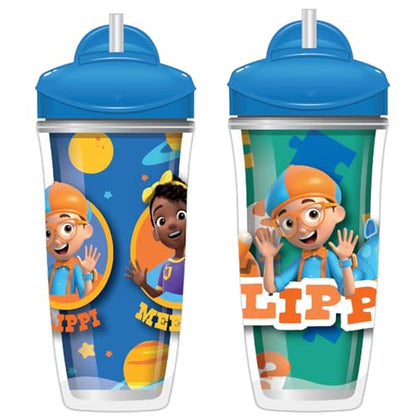 Playtex Blippi Stage 3 Straw Insulated Cups 9oz 2 Pack