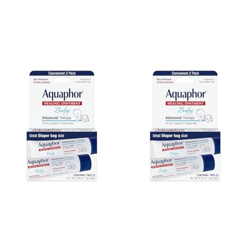 Aquaphor Baby Healing Ointment To-Go Pack for Chapped Cheeks and Diaper Rash, 2 count