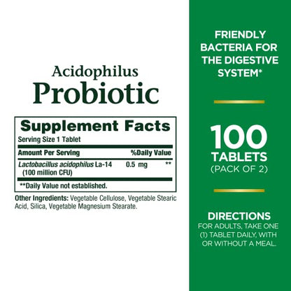 ACIDOPHILUS PROBIOTIC TAB 120CT NAT BNTY