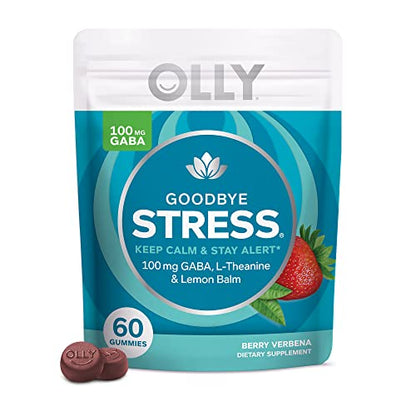 OLLY Goodbye Stress Gummies with GABA, L-Theanine & Lemon Balm - Berry Verbena, 10 Count