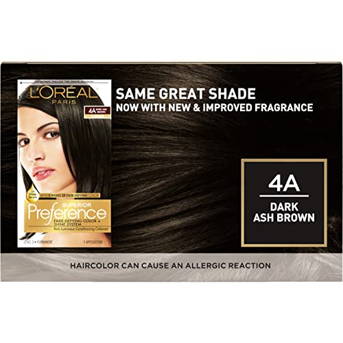 L'ORÉAL PARIS Excellence Triple Protection Permanent Hair Color, 4A Dark Ash Brown, 6.3 fl. oz.