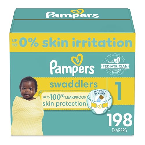 PAMPERS SWADDLERS SZ 1 DIAPERS 164CT DS