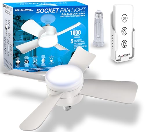 Bell + Howell Socket Air LED Color Changing Fan Light - White