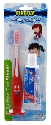 Firefly Toothbrush Smiley Gripper With Toothpaste (12in)