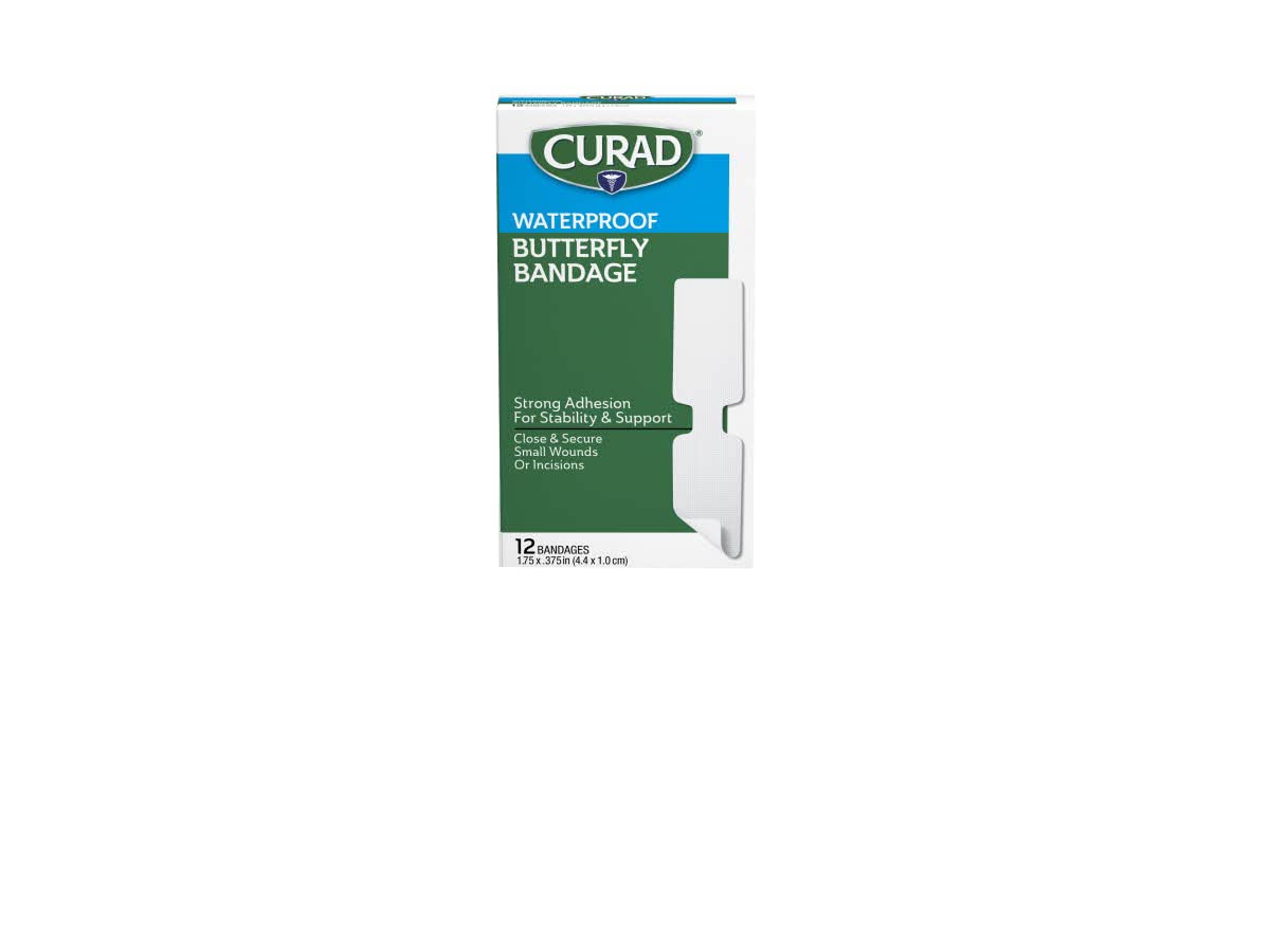 CURAD BANDAGE BUTTERFLY 1.75"X3/8" 12CT