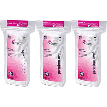 Swisspers Cotton Ovals Premium 50 Count 100% Cotton