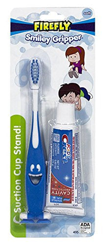 Firefly Toothbrush Soft Smiley Gripper With Toothpaste Kit