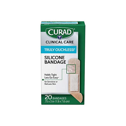 CURAD OUCHLESS SILICONE 1.625"X4" 8CT
