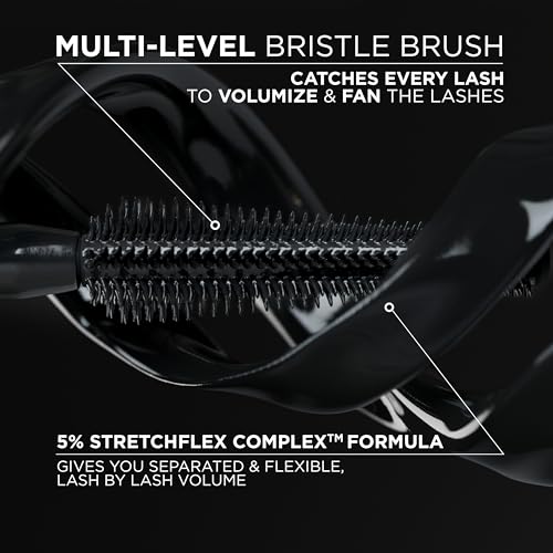 L'ORÉAL PARIS Voluminous Panorama Volumizing and Lengthening Washable Mascara, 702 Black Brown, 0.33 fl oz