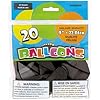 JET BLACK BALLOONS 9IN 20CT