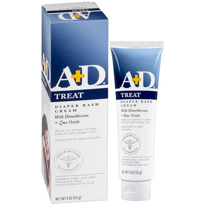 A+D Diaper Rash Cream With Dimethicone + Zinc Oxide 4oz