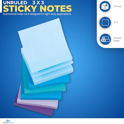 CLi Sticky Notes, 3" x 3" - Assorted Pastels, 4 pads