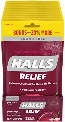 HALLS SUGAR FREE BAG BLACK CHERRY 25CT
