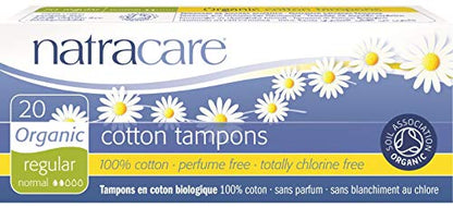 Organic Cotton Tampons; Regular & Unscented