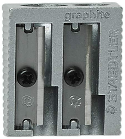 Staedtler Metal Sharpener, Double Hole for Pencils and Colored Pencils