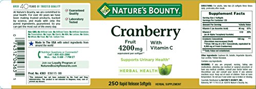 CRANBERRY 4200MG +C SGC 250CT NAT BOUNTY