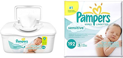 PAMPERS WIPES SENSITIVE TUB 64CT