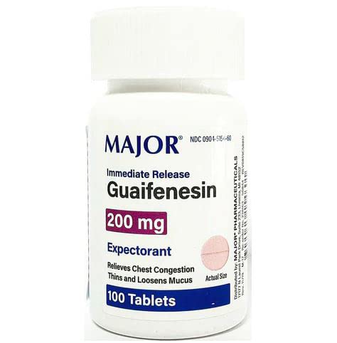GUAIFEN 200MG TABLET 100CT MAJOR