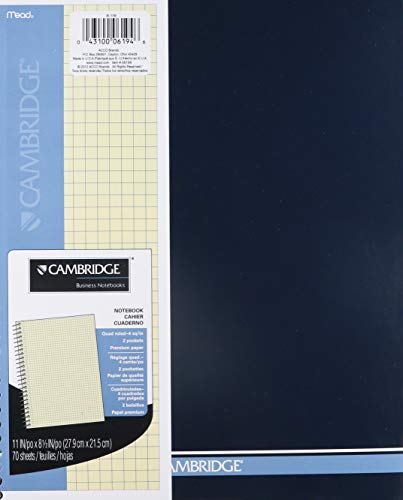 Cambridge® Bookbound Stiff-Back Quad Ruled Notebook