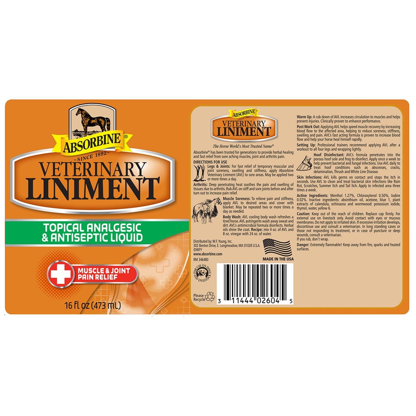 ABSORBINE VET LINIMENT LQ 16OZ