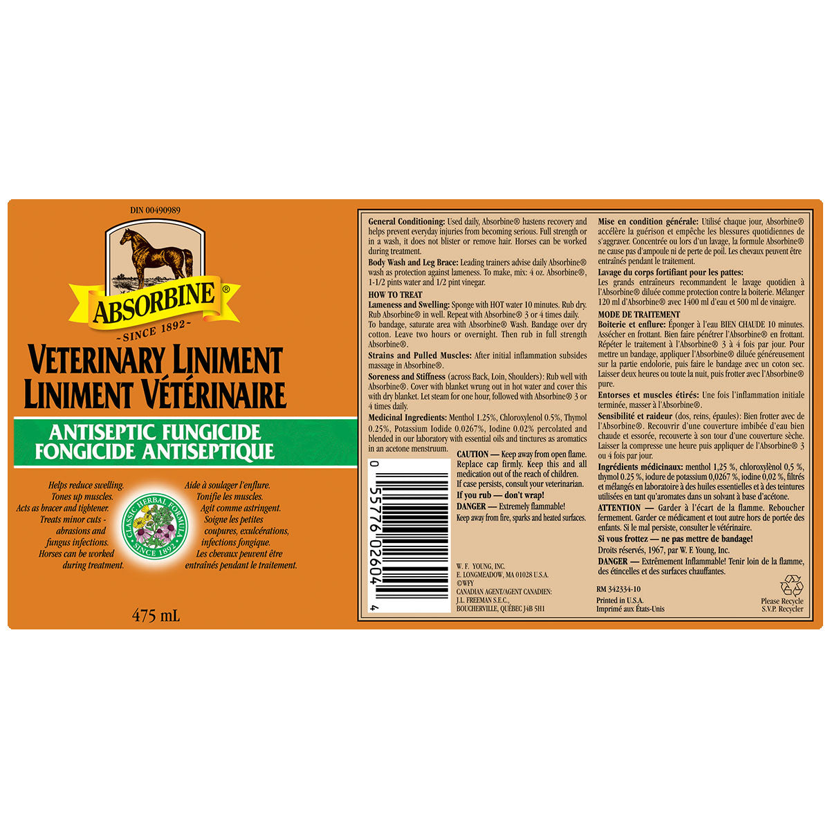 ABSORBINE VET LINIMENT LQ 16OZ
