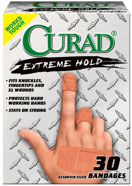 CURAD BANDAGE EXTREME HOLD ASST 30CT