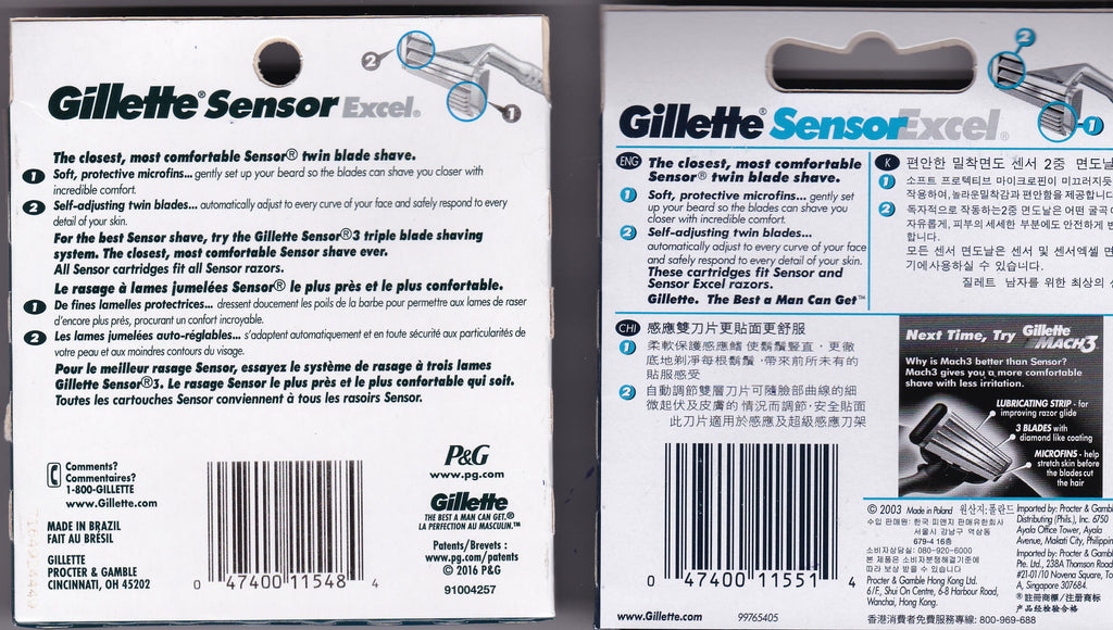GILLETTE SENSOR EXCEL REFILL RAZ 10CT