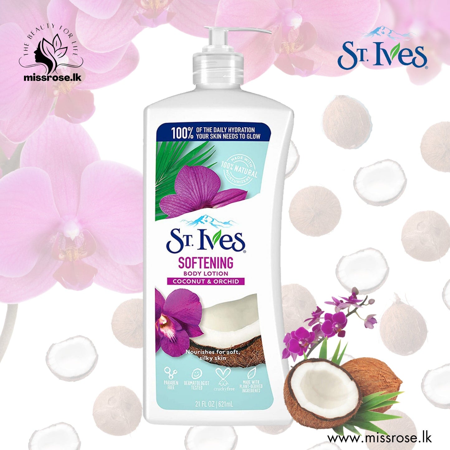 St Ives Body Lotion 21oz Soft & Silky(Coconut/Orchid)