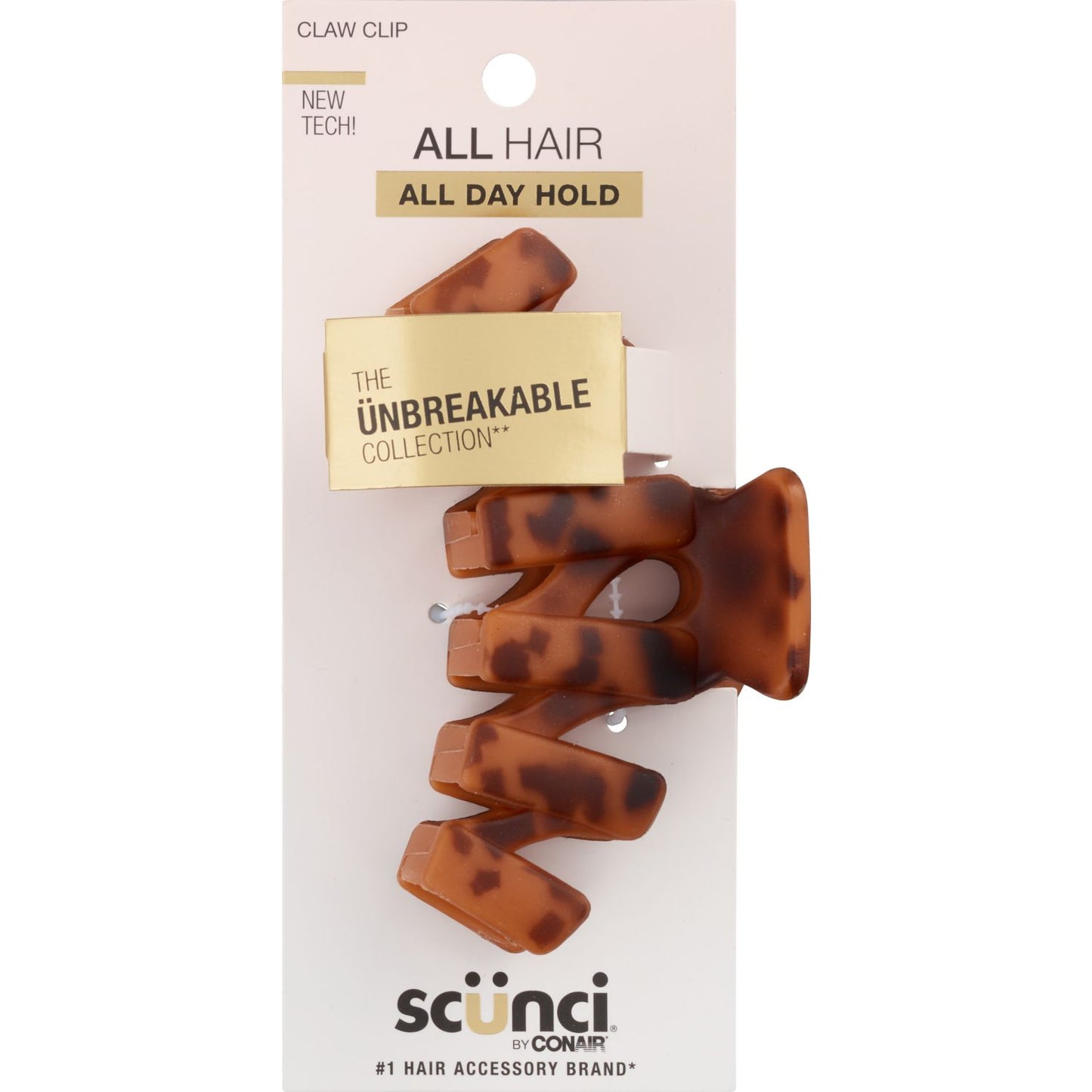 scünci All Day Hold Medium Claw Clips - Brown and Black, 2 count