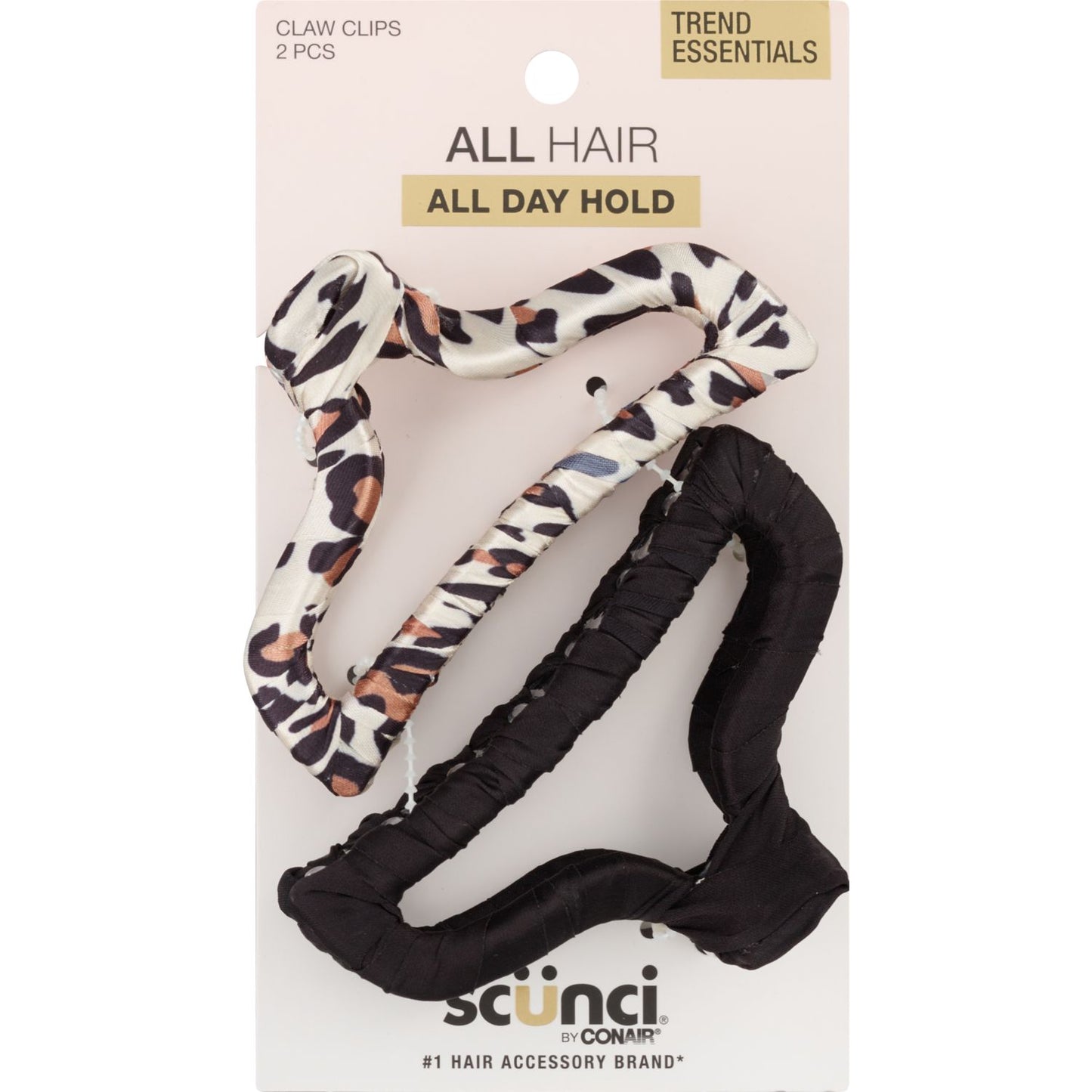 scünci All Day Hold Medium Claw Clips - Brown and Black, 2 count