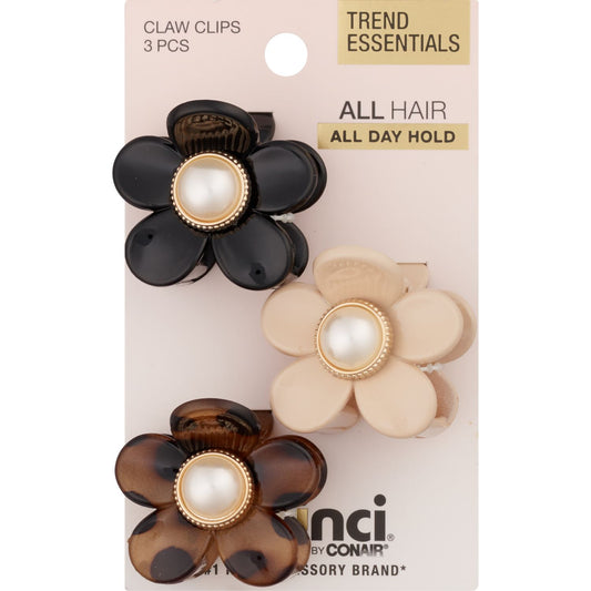 scünci Medium Sized Rectangle Claw Clips, 3 count