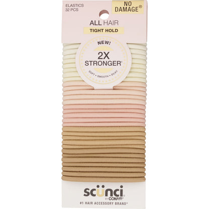Scunci No Damage Medium Hold Elastics, 32 CT
