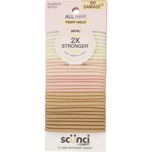 Scunci No Damage Medium Hold Elastics, 32 CT