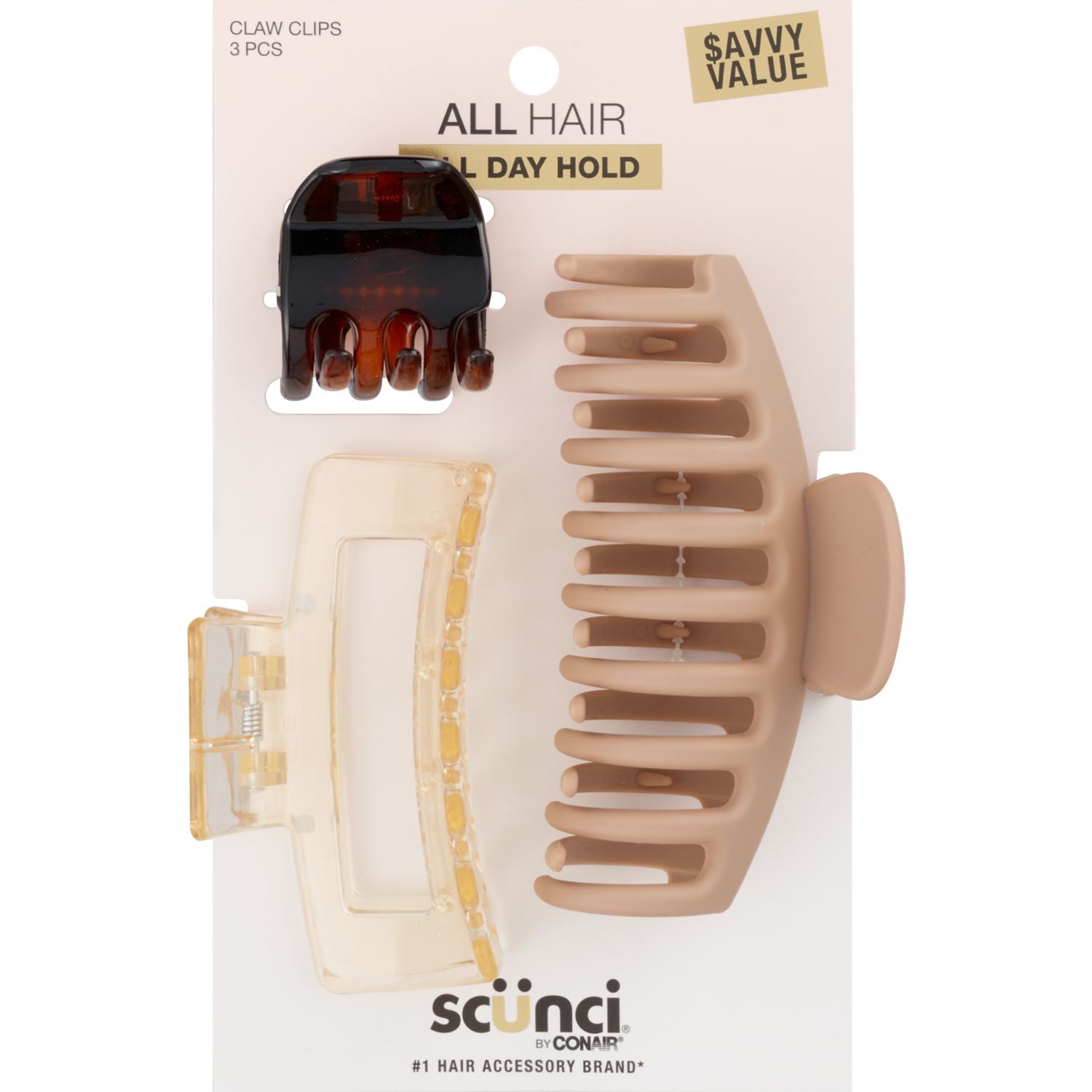 scünci All Day Hold Daisy Claw Clips - Assorted, 3 count
