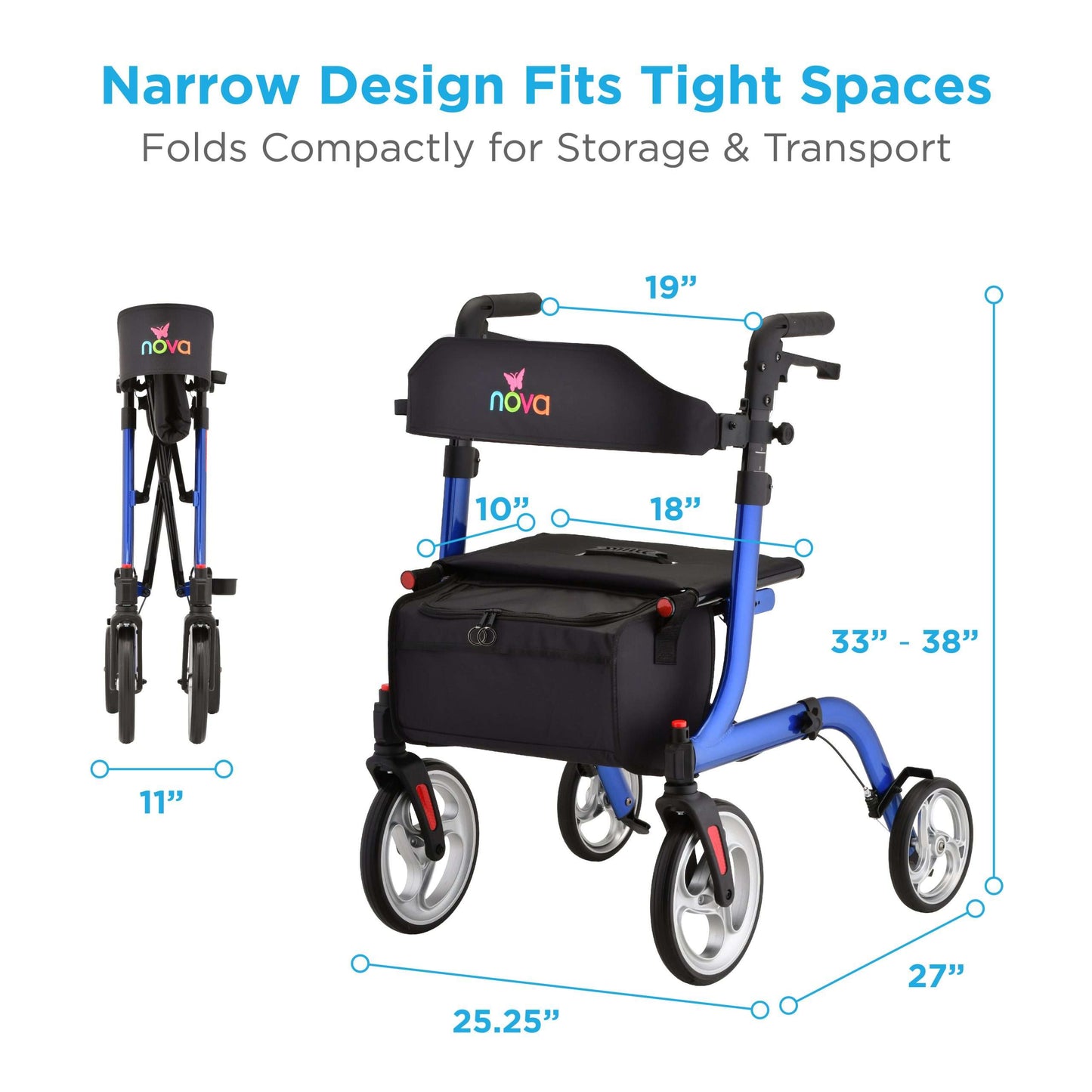 BASIC ROLLATOR EQ 4W 6N BLUE