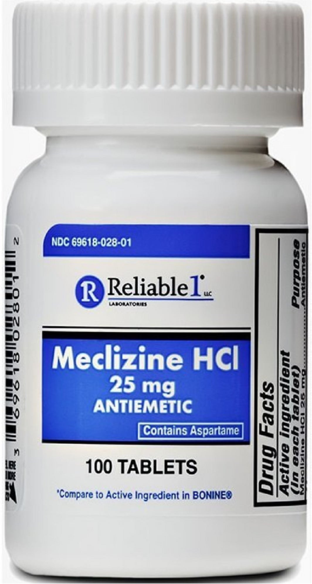 MECLIZINE HCL 12.5 MG TAB 100