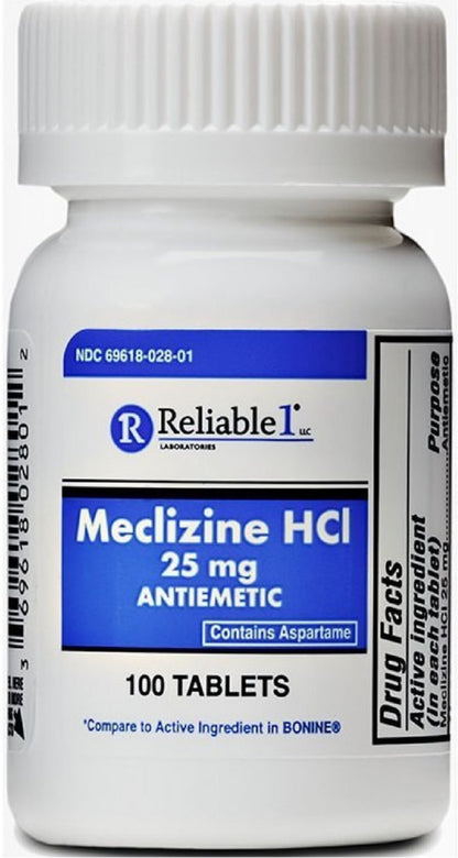 MECLIZINE HCL 12.5 MG TAB 100