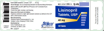 LISINOPRIL TB 40MG 100 1/D