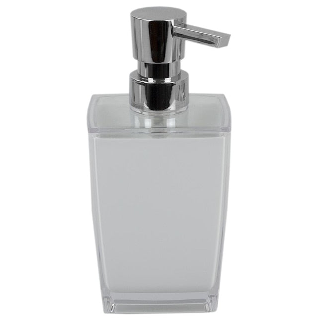 Home Basics Acrylic Plastic Soap Dispenser, White, 10 oz