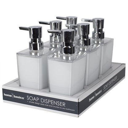 Home Basics Acrylic Plastic Soap Dispenser, Grey, 10 oz