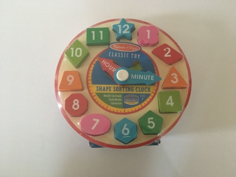 Melissa & Doug Wooden Shape Sorting Clock