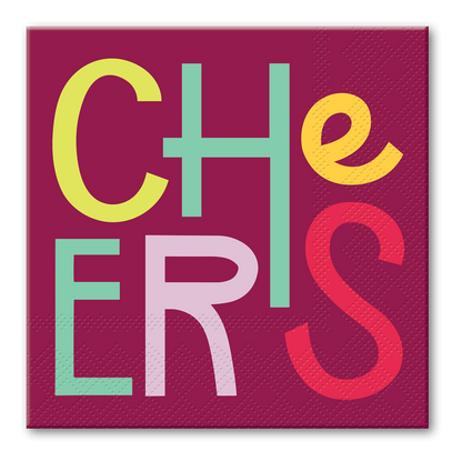 SENSATIONS Beverage Napkins - Cheers, 24 count